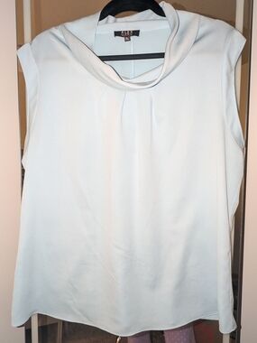 Light Blue Draped Neck Sleeveless Top